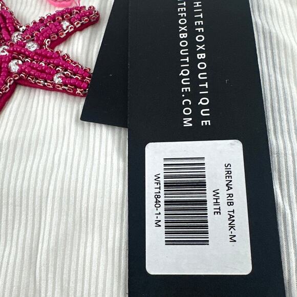 White Fox Sirena Rib Tank White Size M - Picture 4 of 8